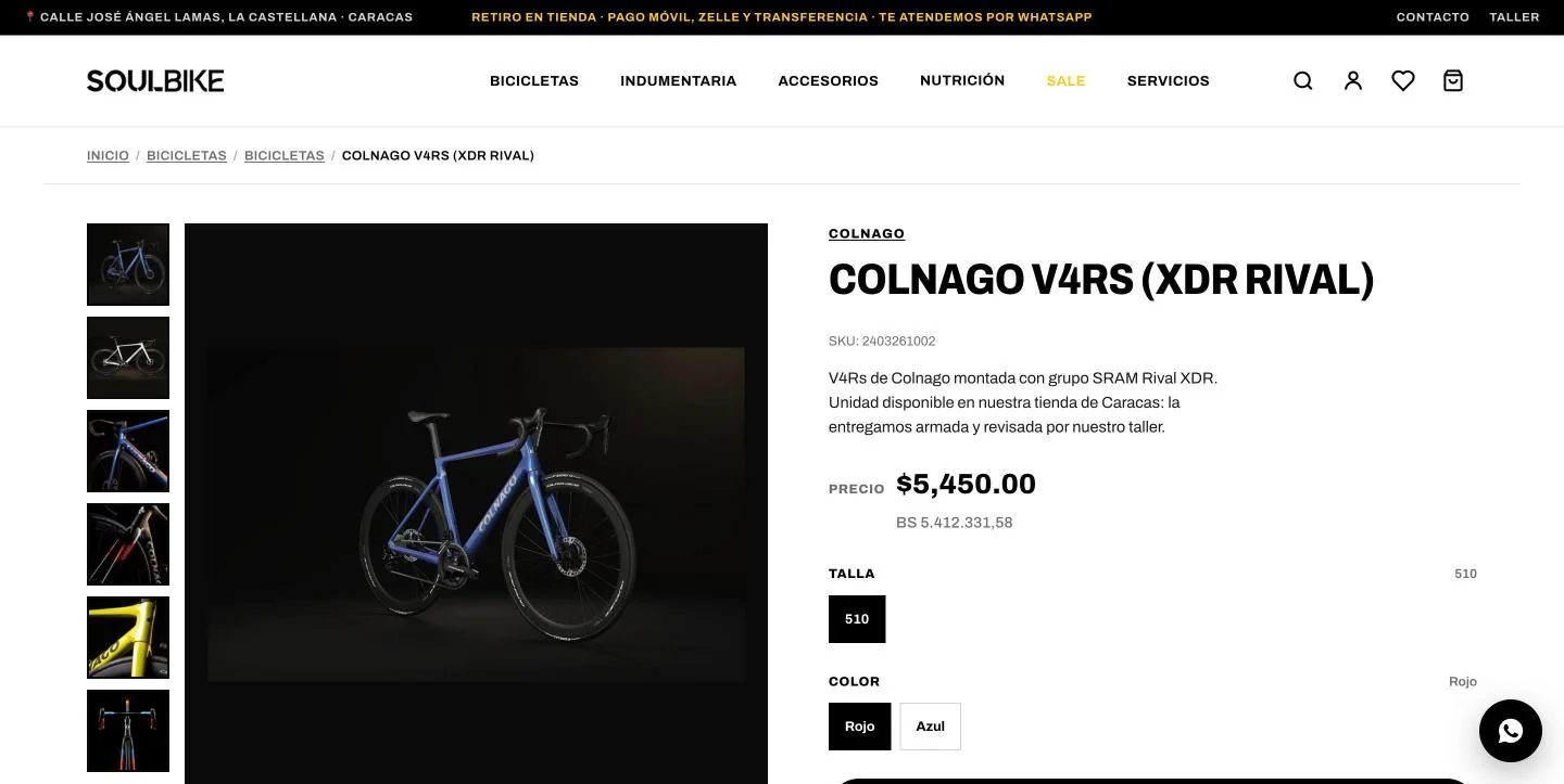 Ficha de una Colnago V4Rs