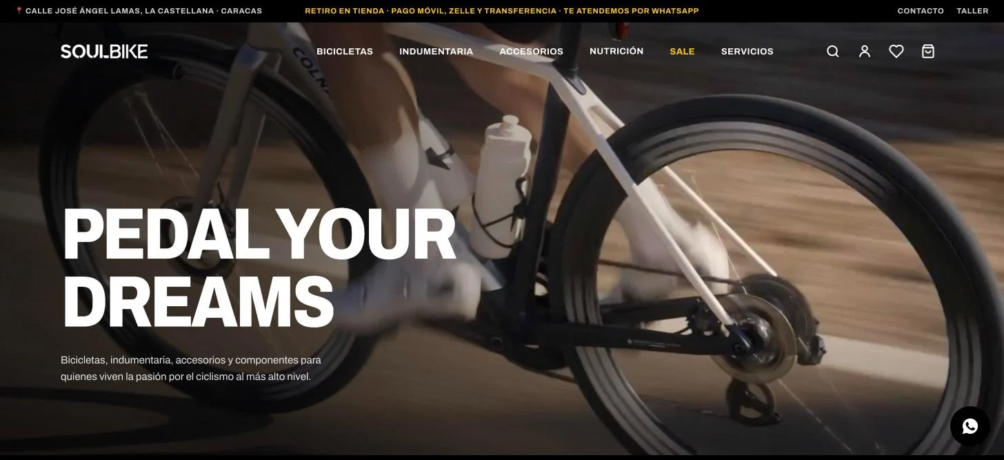 Portada de la tienda Soulbike Venezuela